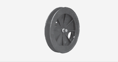 Puleggia in plastica per rullo da Ø 60 perno interno diametro 12mm, disponibile in vari diametri.