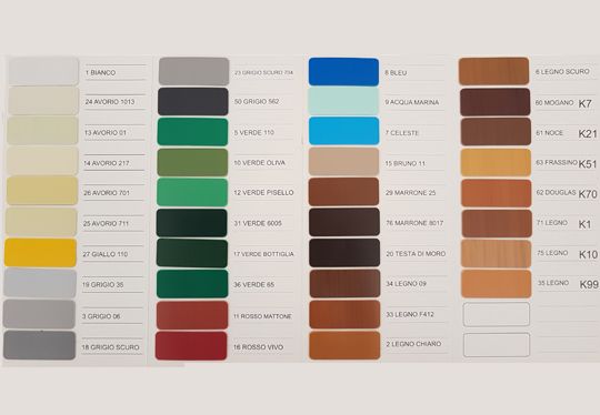 mazzetta colori pvc